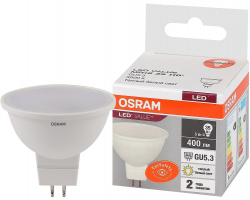 Лампа светодиодная Osram LED Value LVMR1635 5SW/830 230V GU5.3 10X1, 5 Вт, 400ЛМ, 3000К
