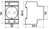 Розетка модульная на DIN-рейку DEKraft 2P+PEN 16A 220В РМ-102