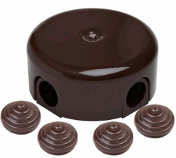 Коробка распределительная BIRONI Лизетта 78 мм (4 ввода в комплекте), пластик, цвет коричневый 