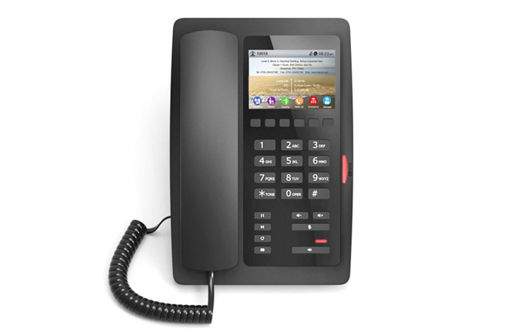 IP телефон Fanvil H5 отельный, черный, цветной ЖК экран, PoE, с б/п