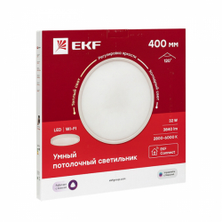 Умный потолочный светильник EKF Connect 32 Вт, 3840ЛМ, 2800-6000Л, 400 мм